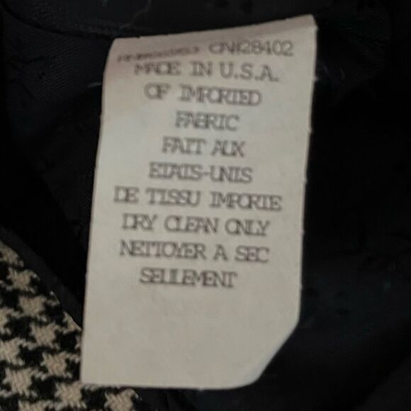 Cynthia Steffe Houndstooth Blazer 1 Button Wide Half Circle Collar Blk/Wht Y2K 8 - Picture 8 of 10